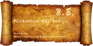 Mirkovics Bíbor névjegykártya